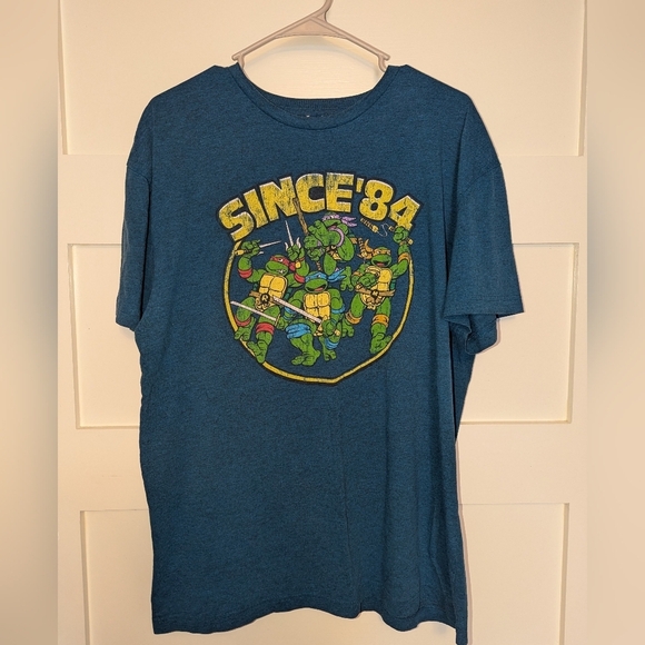Teenage Mutant Ninja Turtles teal crewneck T-shirt size XL. - Picture 1 of 3
